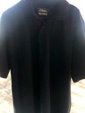 Men's Cabella's XL Short Sleeve Black Polo Shirt; Like New